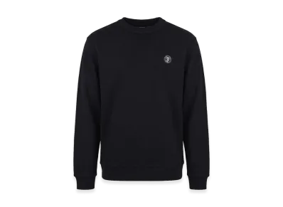 Burberry Mathew Monogram Motif Applique Cotton Sweatshirt "Black"