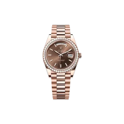 ROLEX Day-Date 40mm Everose Gold Diamond 228345RBR "Chocolate"