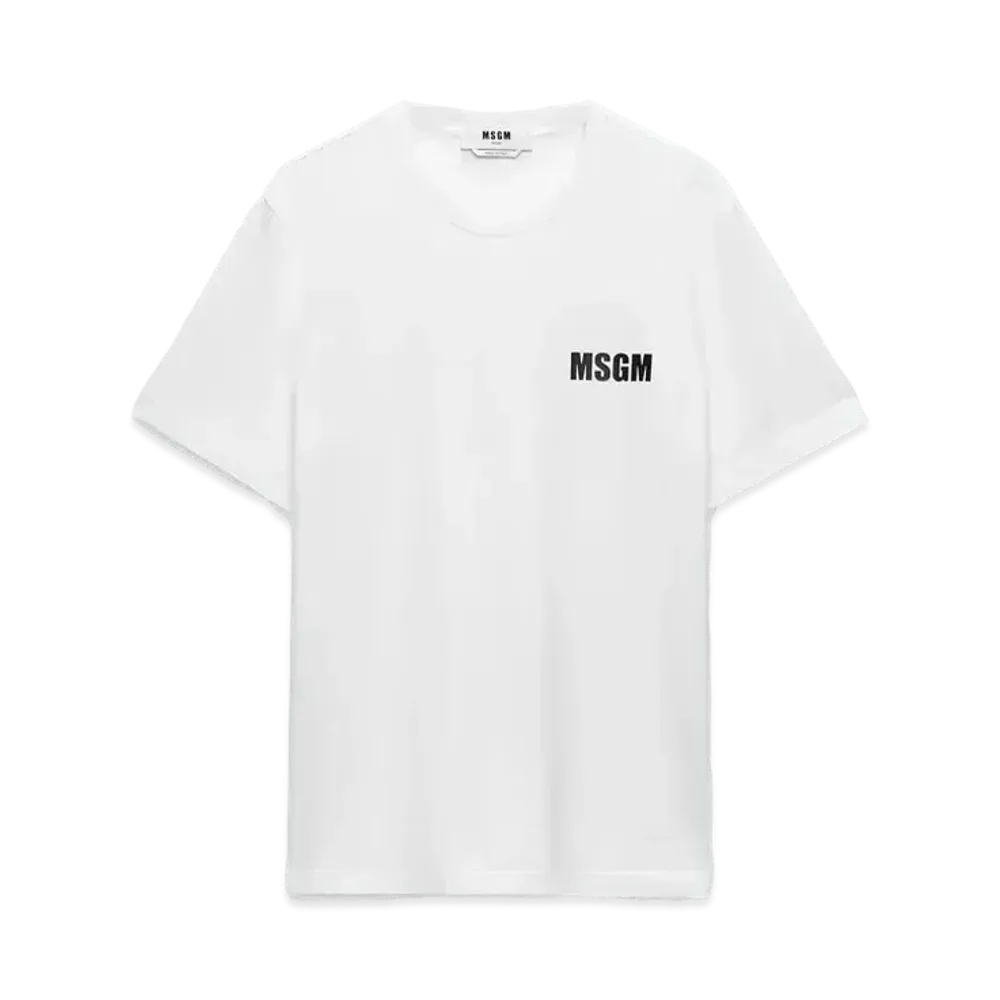 MSGM Jersey T-Shirt With Impact Logo "White"