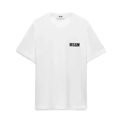 MSGM Jersey T-Shirt With Impact Logo "White"