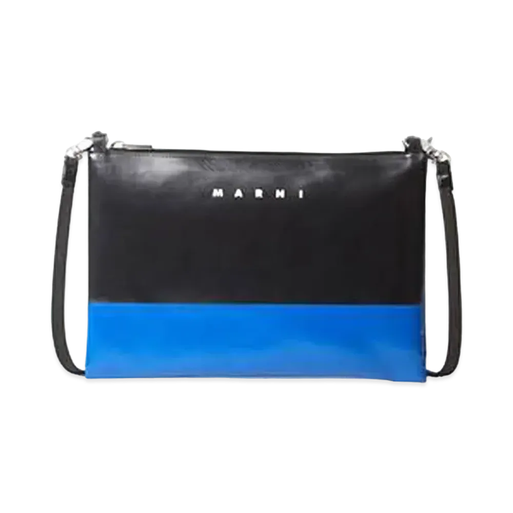 Marni Bi Coloured Black and Blue PVC TRIBECA Bag with Shoulder Strap "Black/Blue"