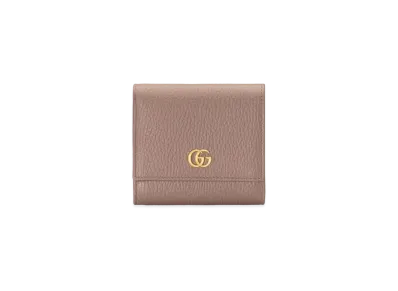 GUCCI GG Marmont Leather Wallet "Dusty Pink"