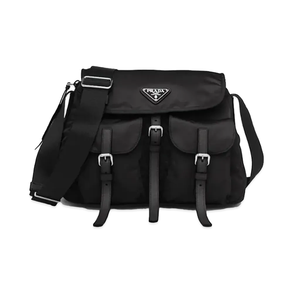 PRADA Nylon & Saffiano Leather Shoulder Backpack "Red/Black"