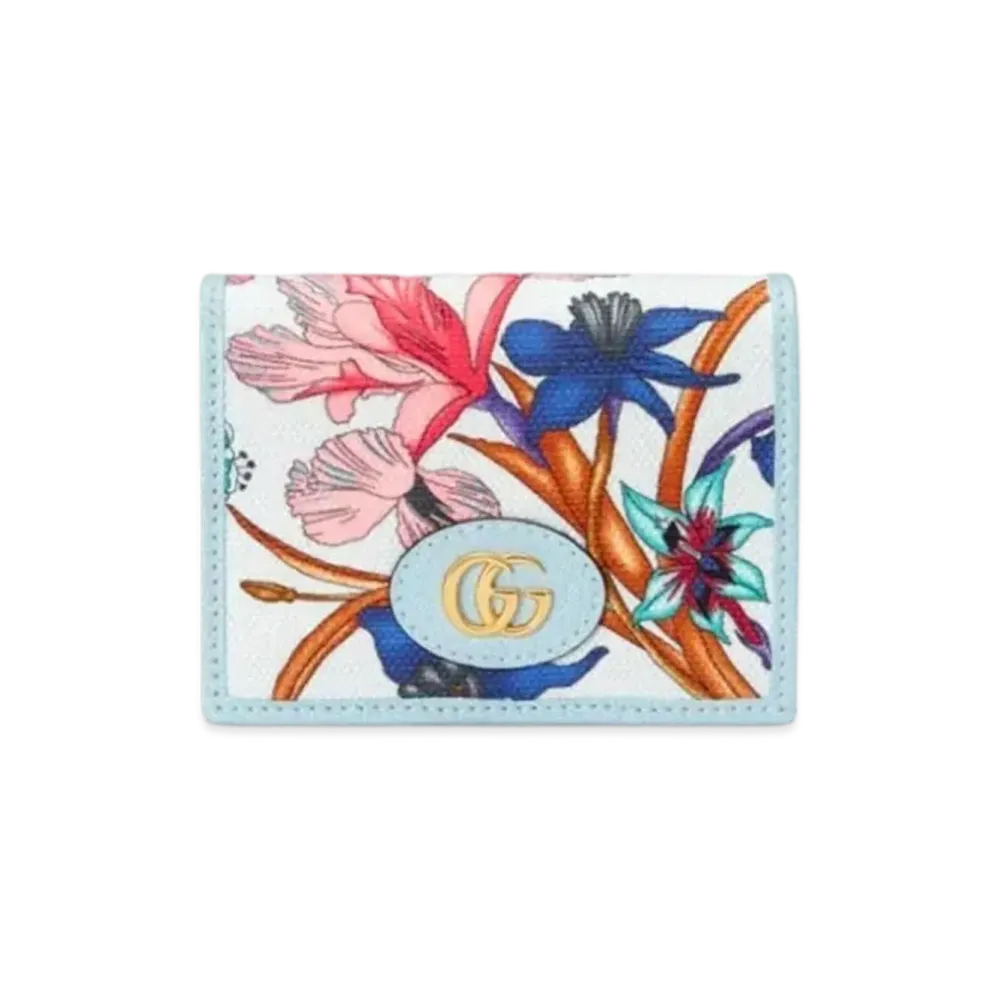 GUCCI Flora GG Marmont Mini Wallet Japan Exclusive "Light blue"