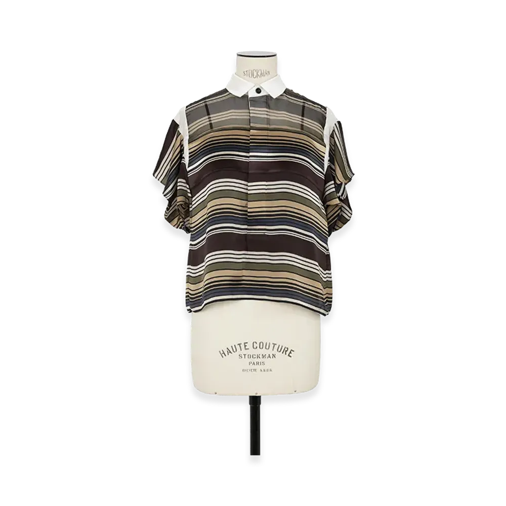 sacai Horizontal Stripe Pullover "Brown/Beige"
