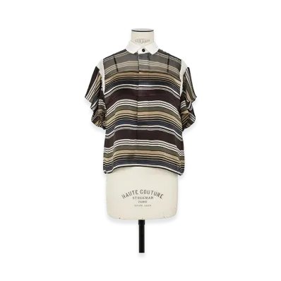 sacai Horizontal Stripe Pullover "Brown/Beige"