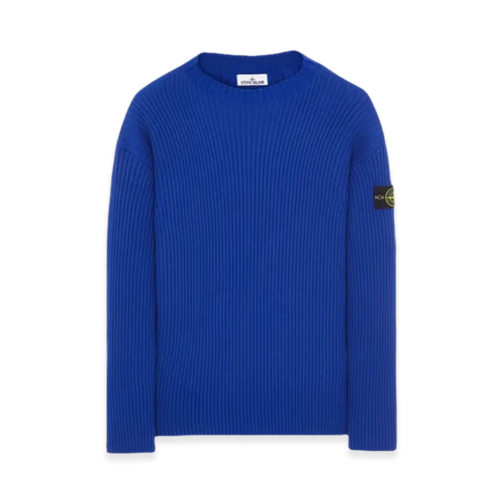 Stone Island 538C2 Full Rib Wool Knitted Sweater - 23FW "Ultramarine Blue"