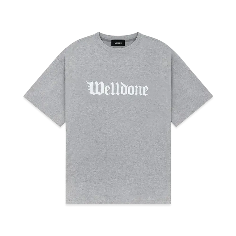 WE11DONE Gothic Logo T-shirt "Melange Gray"