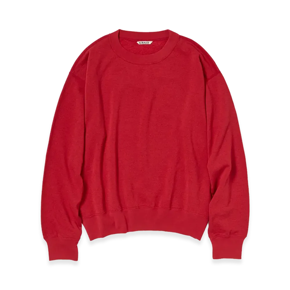 AURALEE High Twist Light Sweat P/O "Red"