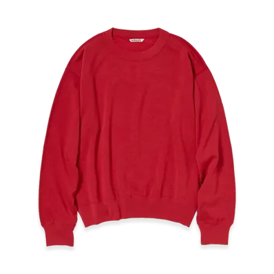 AURALEE High Twist Light Sweat P/O "Red"