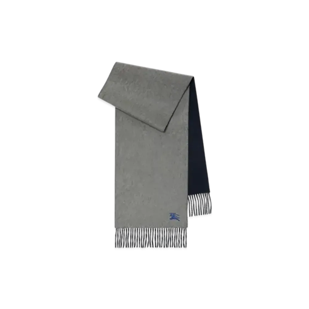 Burberry Reversible Cashmere Scarf "Grey/Navy"