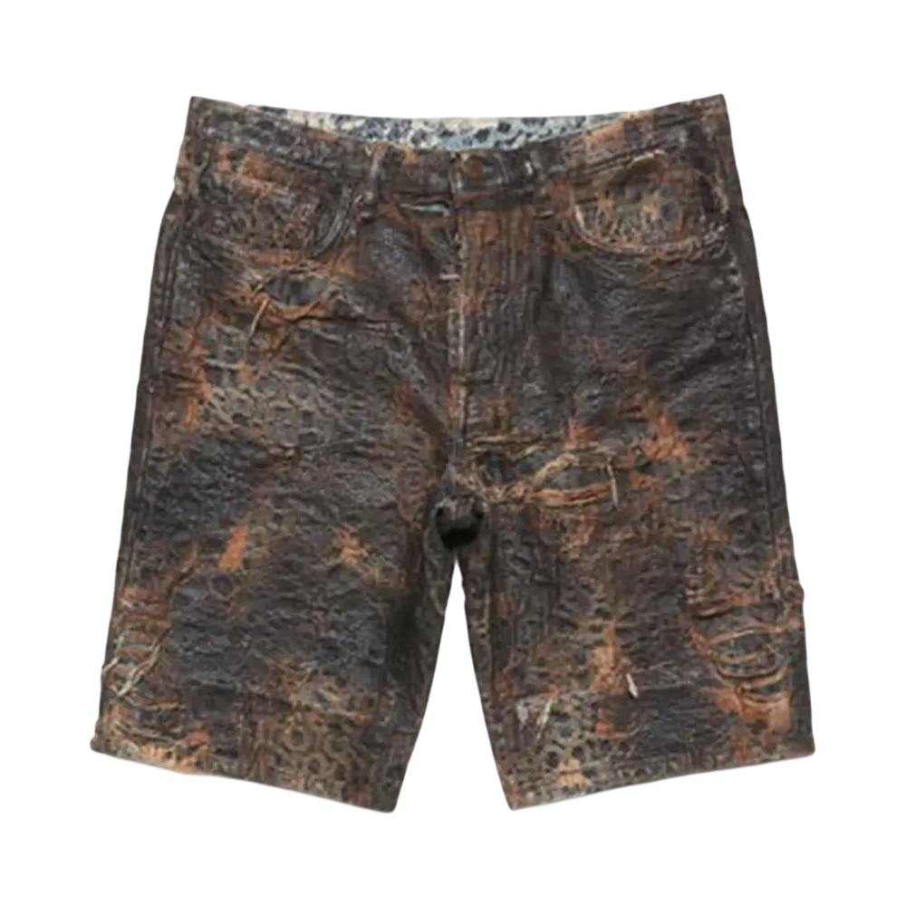 Acne Studios Denim Monogram Shorts Loose Fit "Brown"