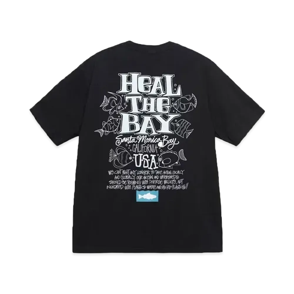 Stussy x Heal the Bay Ocean Pigment Dyed Tee "Black"