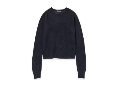AURALEE Women's Baby Suri Alpaca Sheer Knit P/O "Navy"