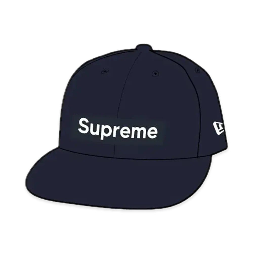 Supreme Brushed Wool Box Logo New Era "Navy"