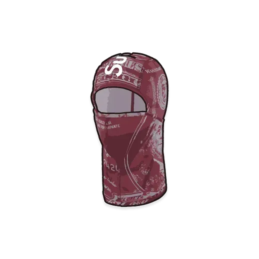 Supreme Lightweight Balaclava "Burgundy Money"