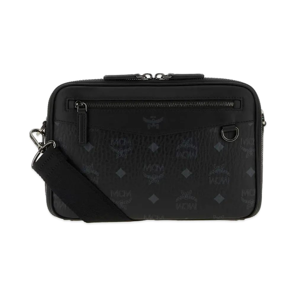 MCM Women's Printed Canvas Small Diamond Crossbody Bag "Black"