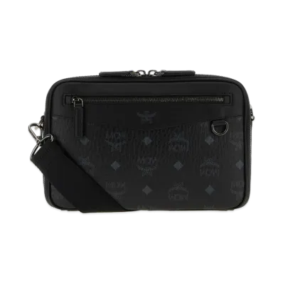 MCM Women's Printed Canvas Small Diamond Crossbody Bag "Black"