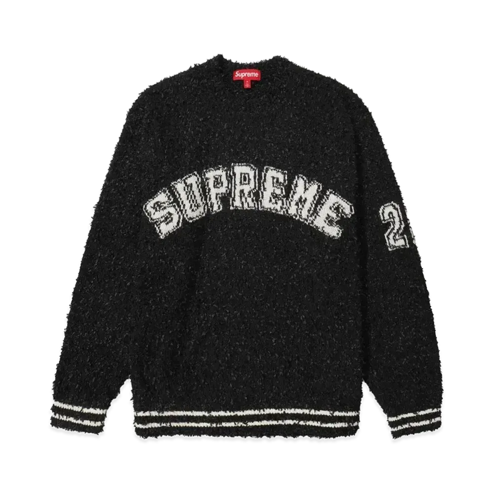 Supreme Stripe Zip Up Polo Sweater 