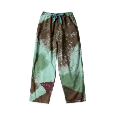 KAPITAL Corn Bar Barry Brush Camo Easy Pants "Turquoise"