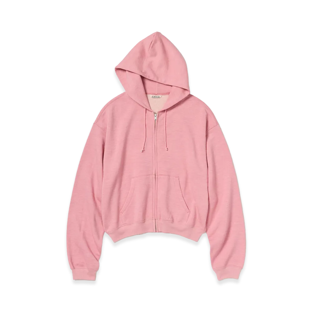 AURALEE High-Twist Compact Sweat Zip Parka "Top Pink"