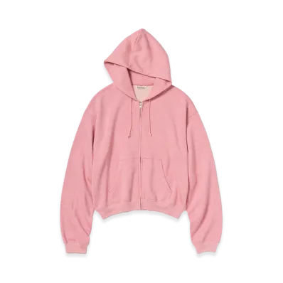 AURALEE High-Twist Compact Sweat Zip Parka "Top Pink"