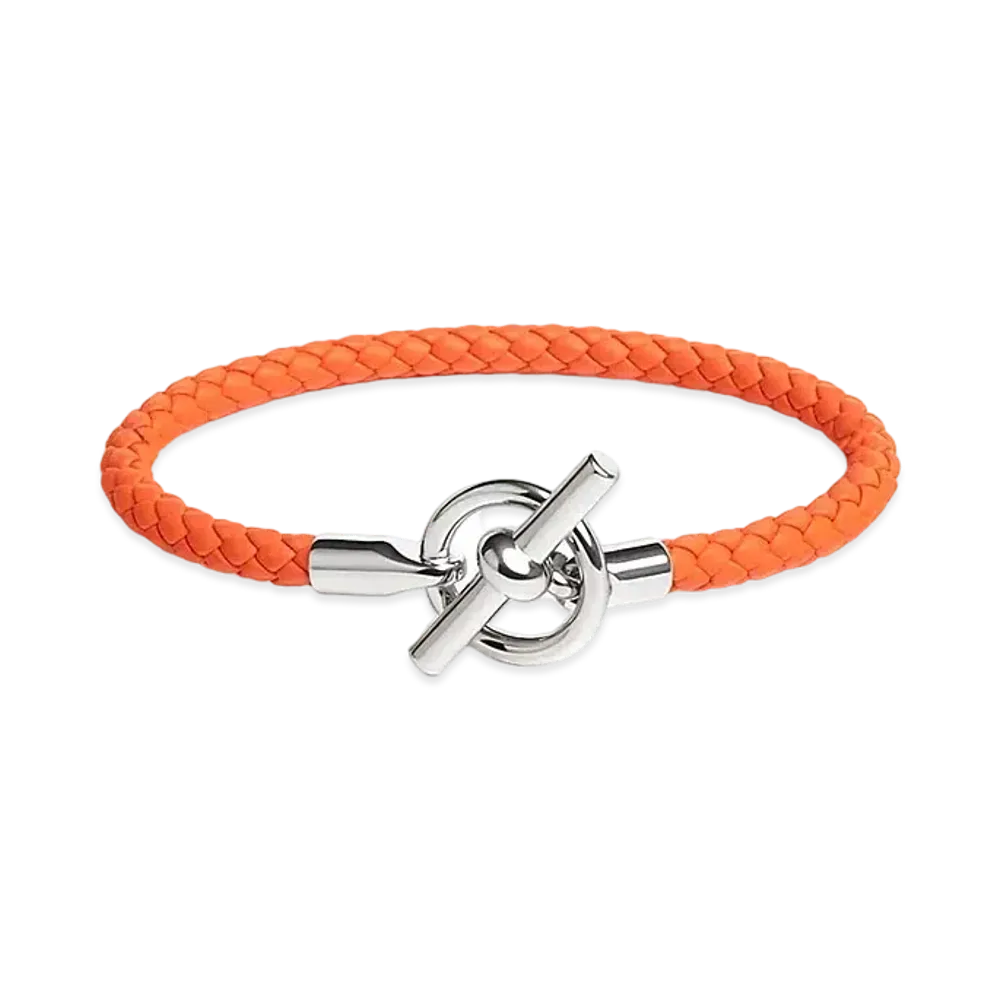Hermes Glenan H Bracelet "Orange/Palladium"