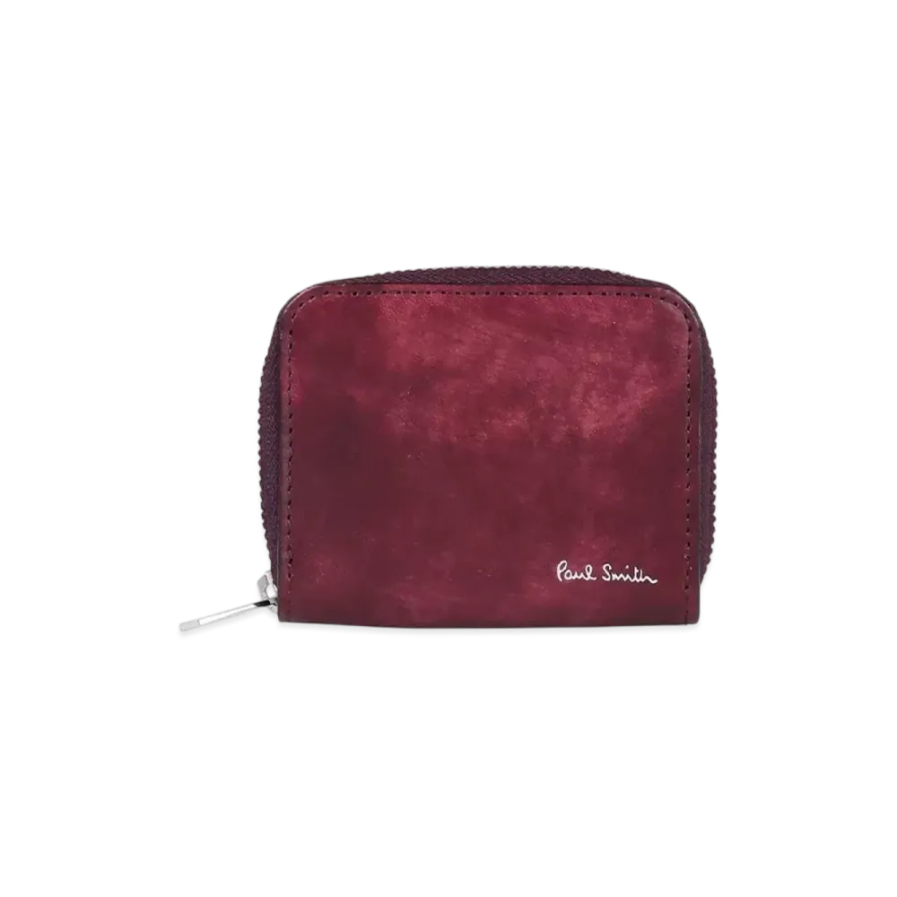Paul Smith Marble Leather Coin Case "Burgundy"