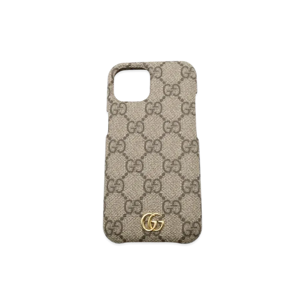GUCCI iPhone15 Case GG Supreme Canvas "Beige/Ebony"