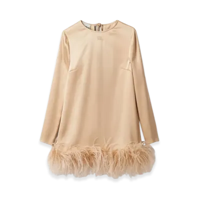 MIU MIU Women's Satin Mini Dress "Albino White"