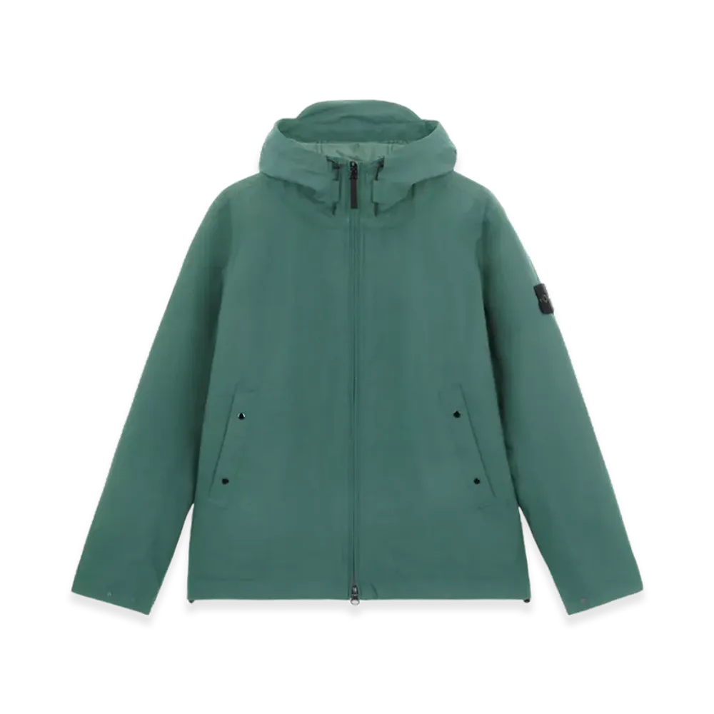 Stone Island 40627 Soft Shell-R E.Dye Technology in Recycled Polyester with Primaloft Insulation Technology Waterproof and Windproof Hooded Blouson - 24FW "Sage Green"