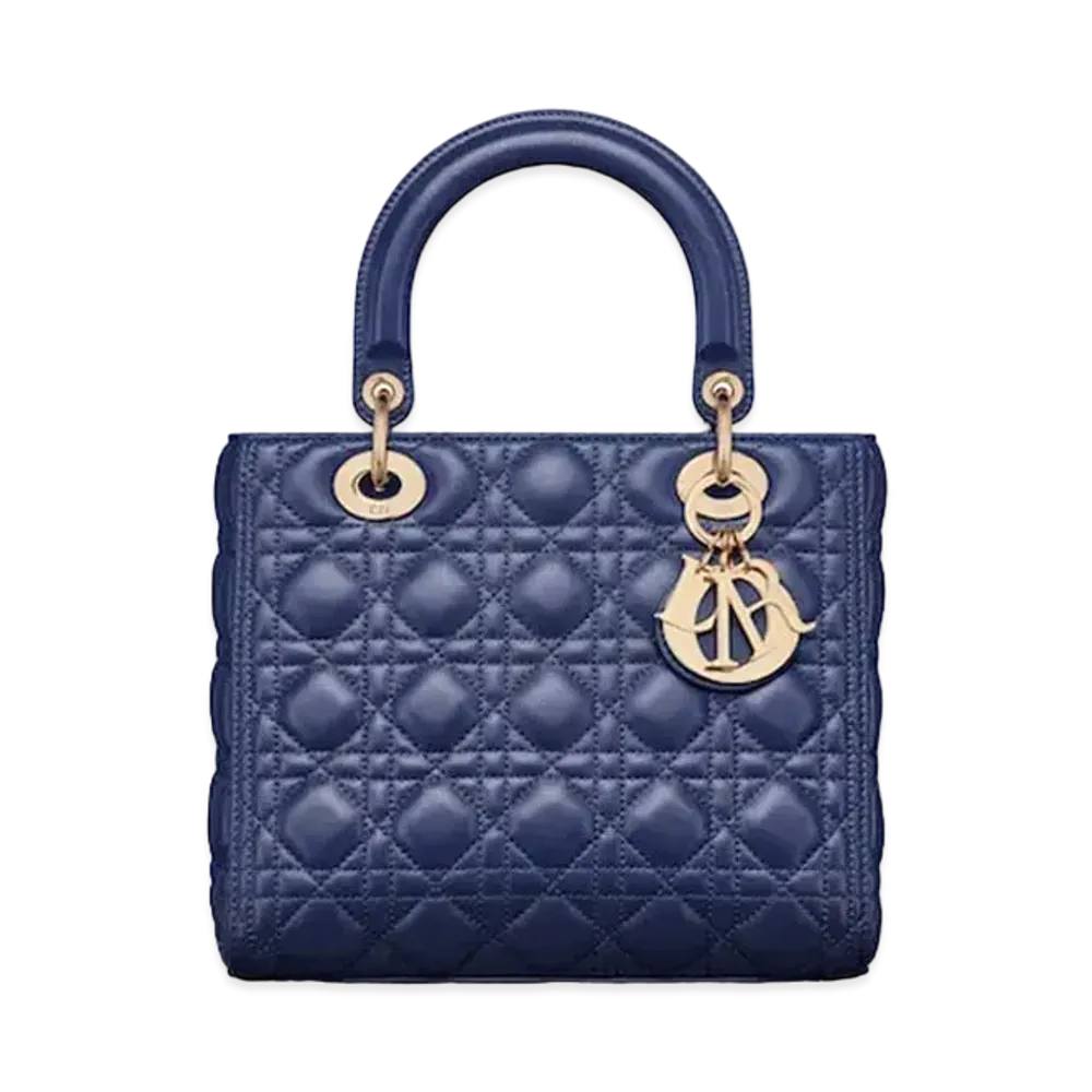 Dior Medium Lady Dior Bag Cannage Lambskin "Royal Blue"