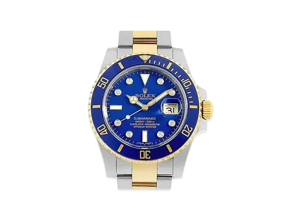 ロレックス サブマリーナー デイト 青文字盤 ダイヤモンド 116613GLB