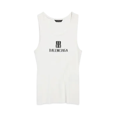 BALENCIAGA Women's Nano Bb Tank Top "White/Black"