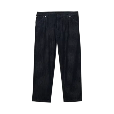 PRADA Men's Wide-Leg Chevron Denim Jeans "Navy"