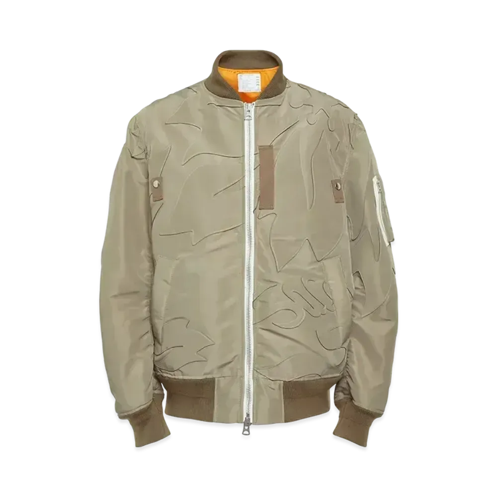 sacai Nylon Twill Embroidered Patch Blouson "Beige"