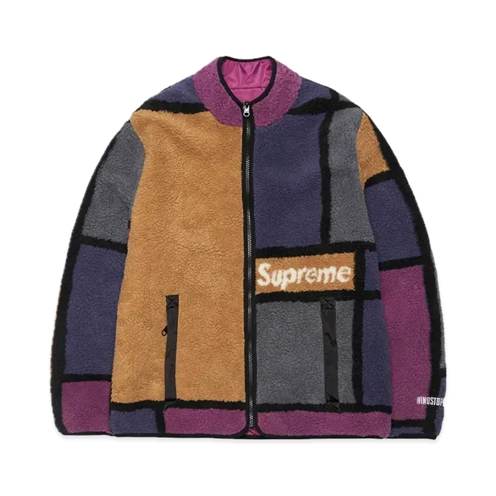 Supreme Reversible Colorblocked Fleece Jacket "Purple"