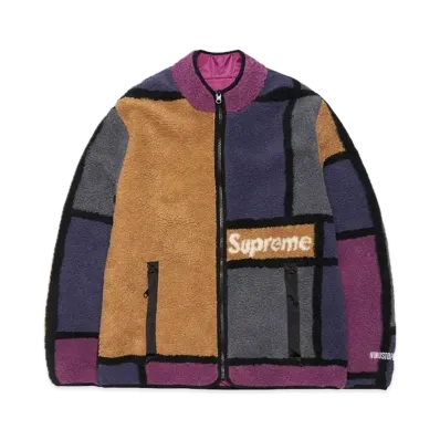 Supreme Reversible Colorblocked Fleece Jacket "Purple"