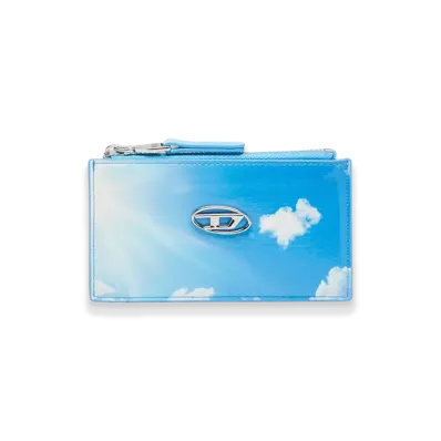 Diesel Play Card Holder Iii Card Holder In Printed Glossy Pu "Light Blue"