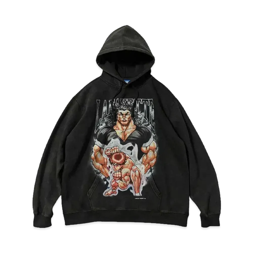 グラップラー刃牙 x LFYT  BAKI YUJIRO HOODIE "Black"