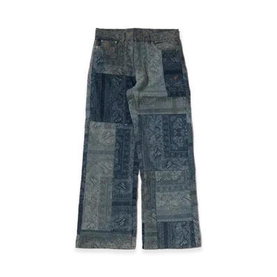 A BATHING APE Paisley Pattern Denim Flared Pants "Light Indigo"