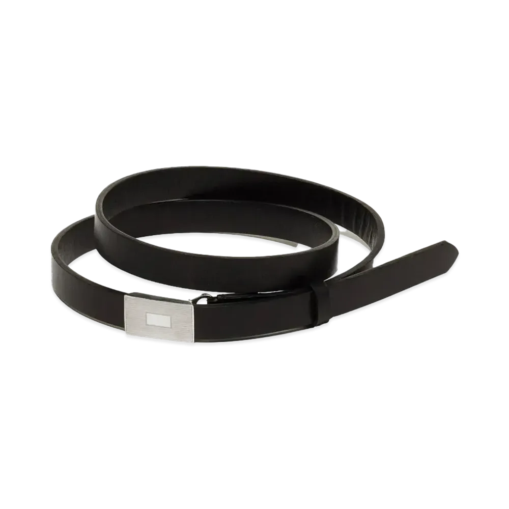 AURALEE Leather Slide Belt "Black"