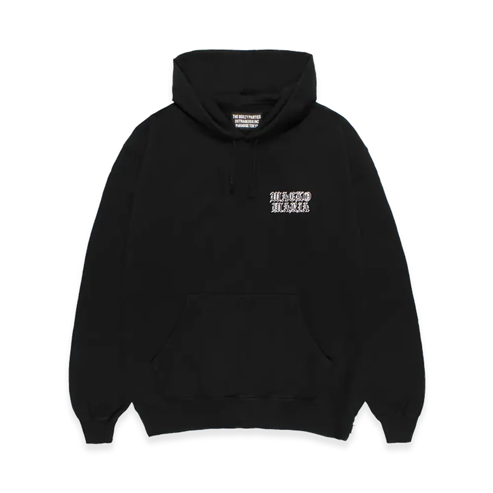 WACKO MARIA Washed Heavy Weight Hooded Sweat Shirt "Black"