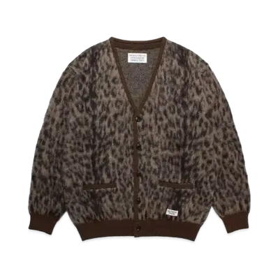 WACKO MARIA Mohair Knit Jacquard Cardigan "Beige"