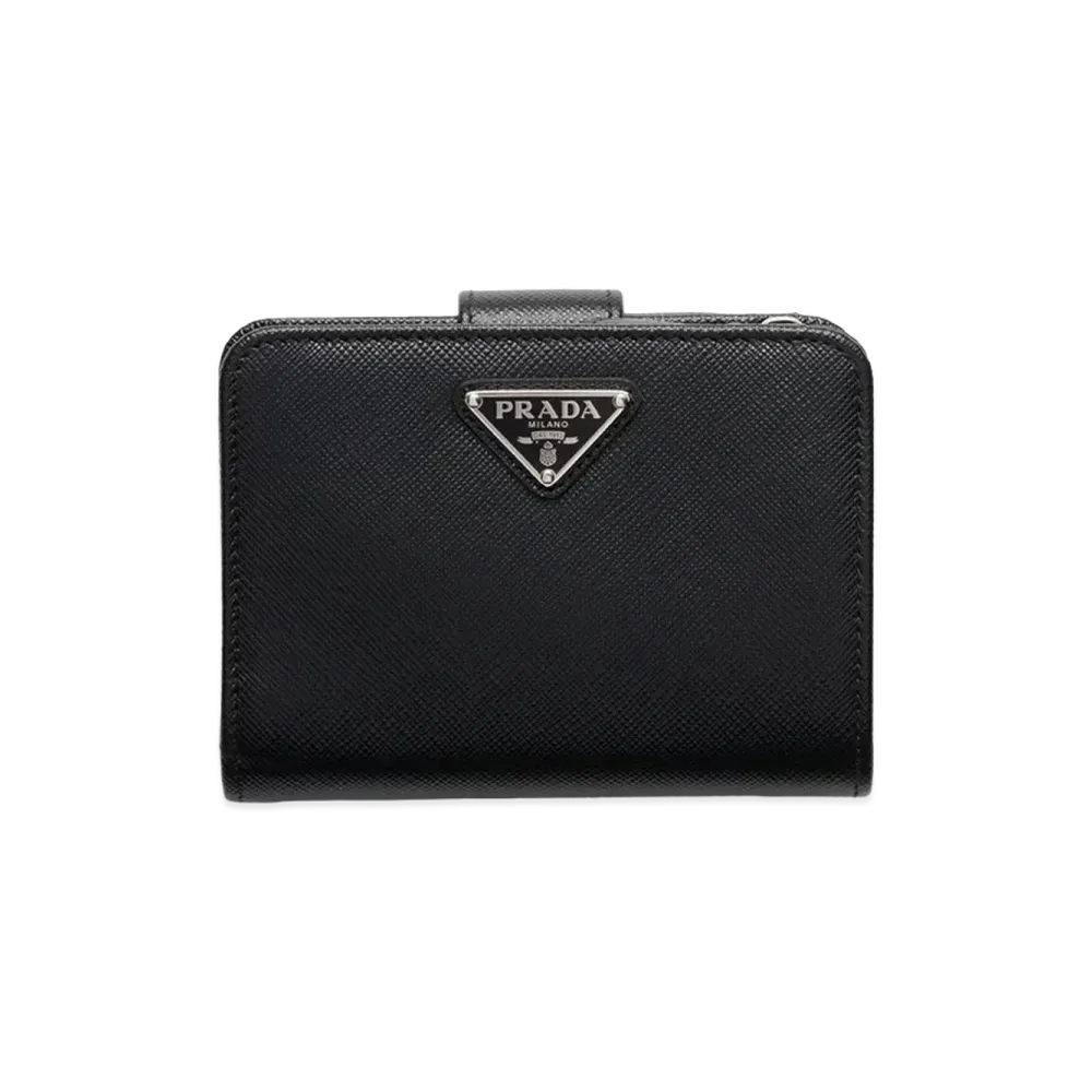 PRADA Saffiano Triangle Wallet "Black"