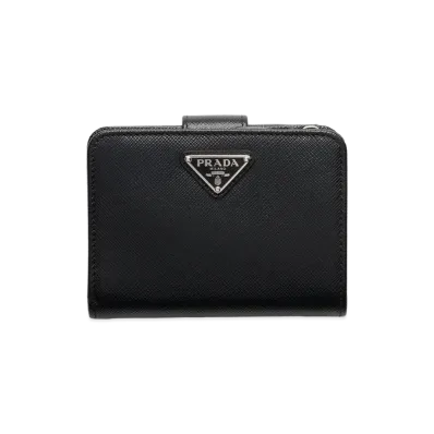 PRADA Saffiano Triangle Wallet "Black"