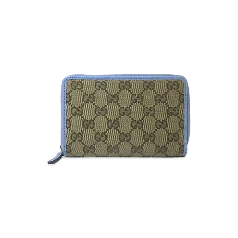 GUCCI GG Canvas Zip Around Wallet "Light blue"