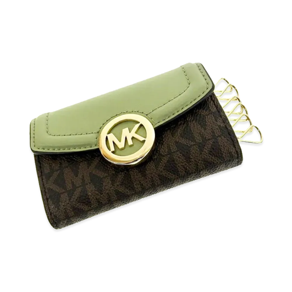 MICHAEL KORS Women's Fulton Key Case "Green/Brown"