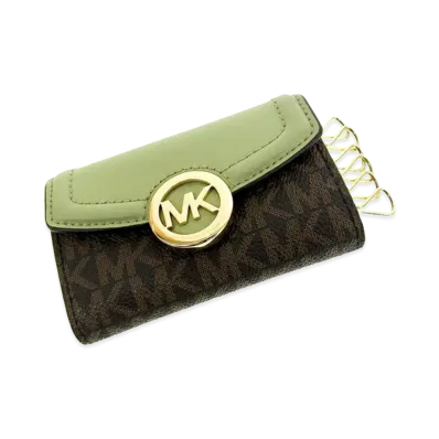 MICHAEL KORS Women's Fulton Key Case "Green/Brown"