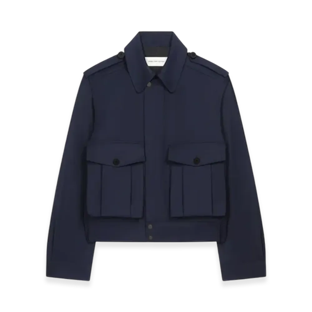 DRIES VAN NOTEN Wool Gabardine Jacket "Navy"